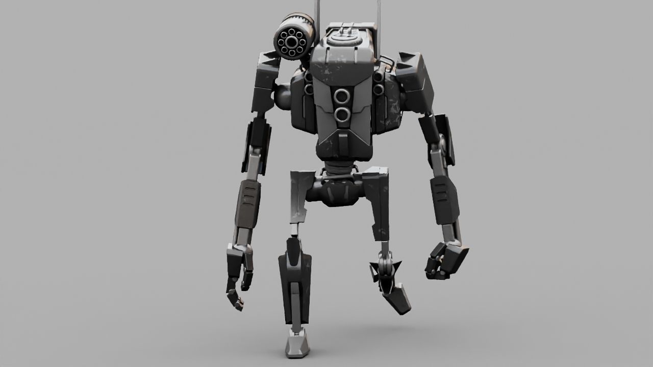 COMBAT DROID rigged character 3D model_1