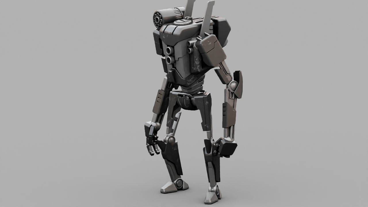 COMBAT DROID rigged character 3D model_8