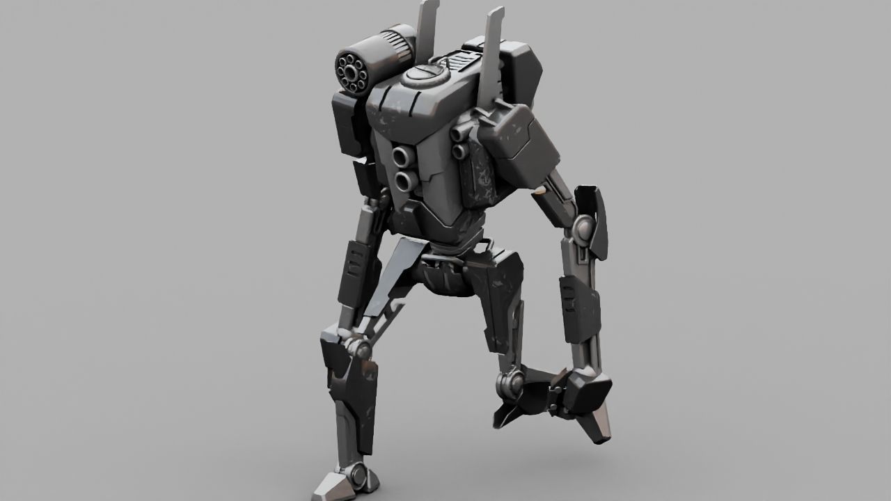 COMBAT DROID rigged character 3D model_6