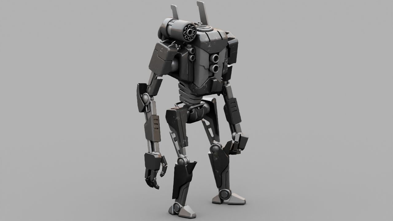 COMBAT DROID rigged character 3D model_2