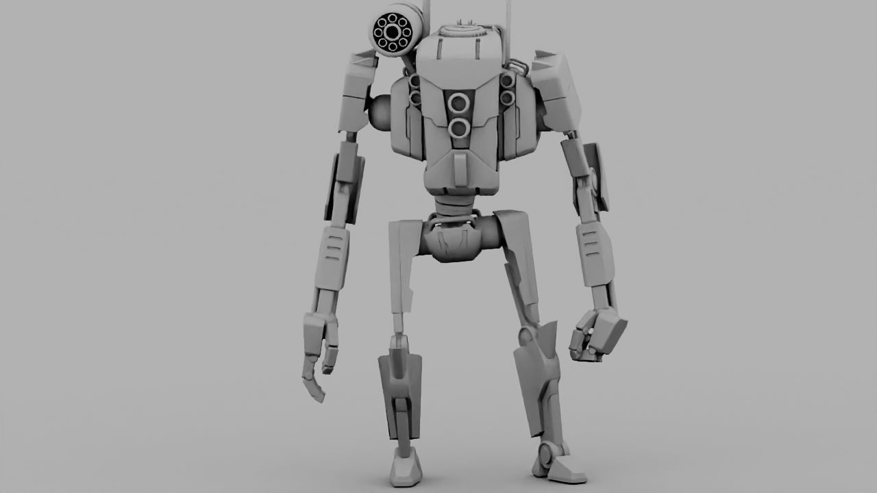COMBAT DROID rigged character 3D model_16