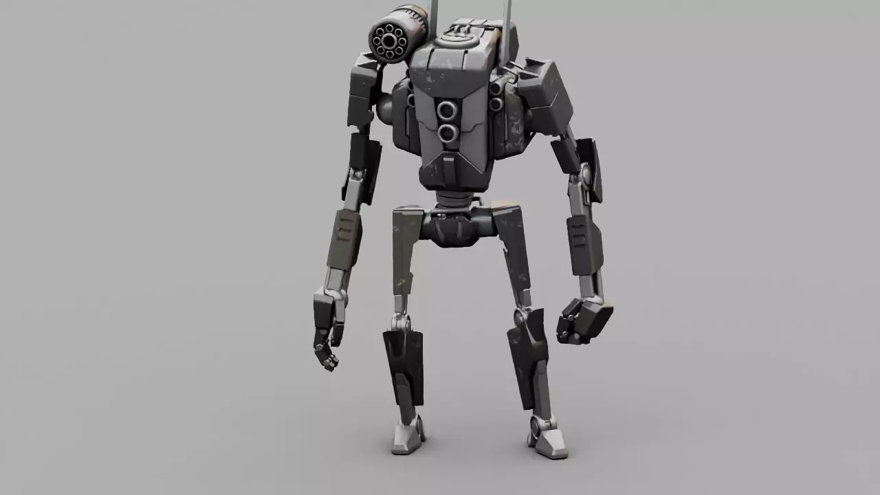 COMBAT DROID rigged character 3D model_0