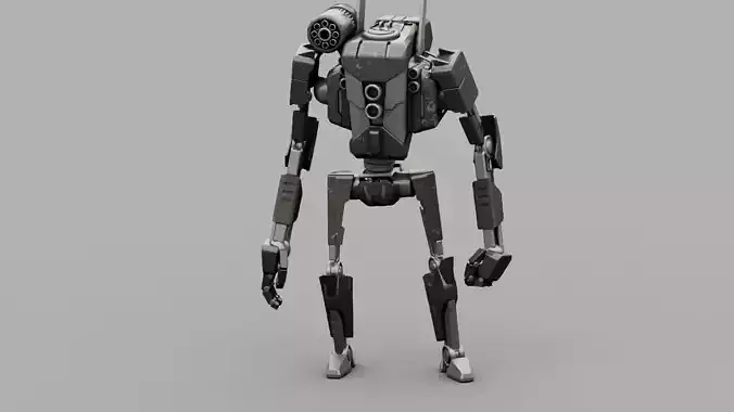 COMBAT DROID rigged character 3D model COMBAT DROID rigged character 3D model