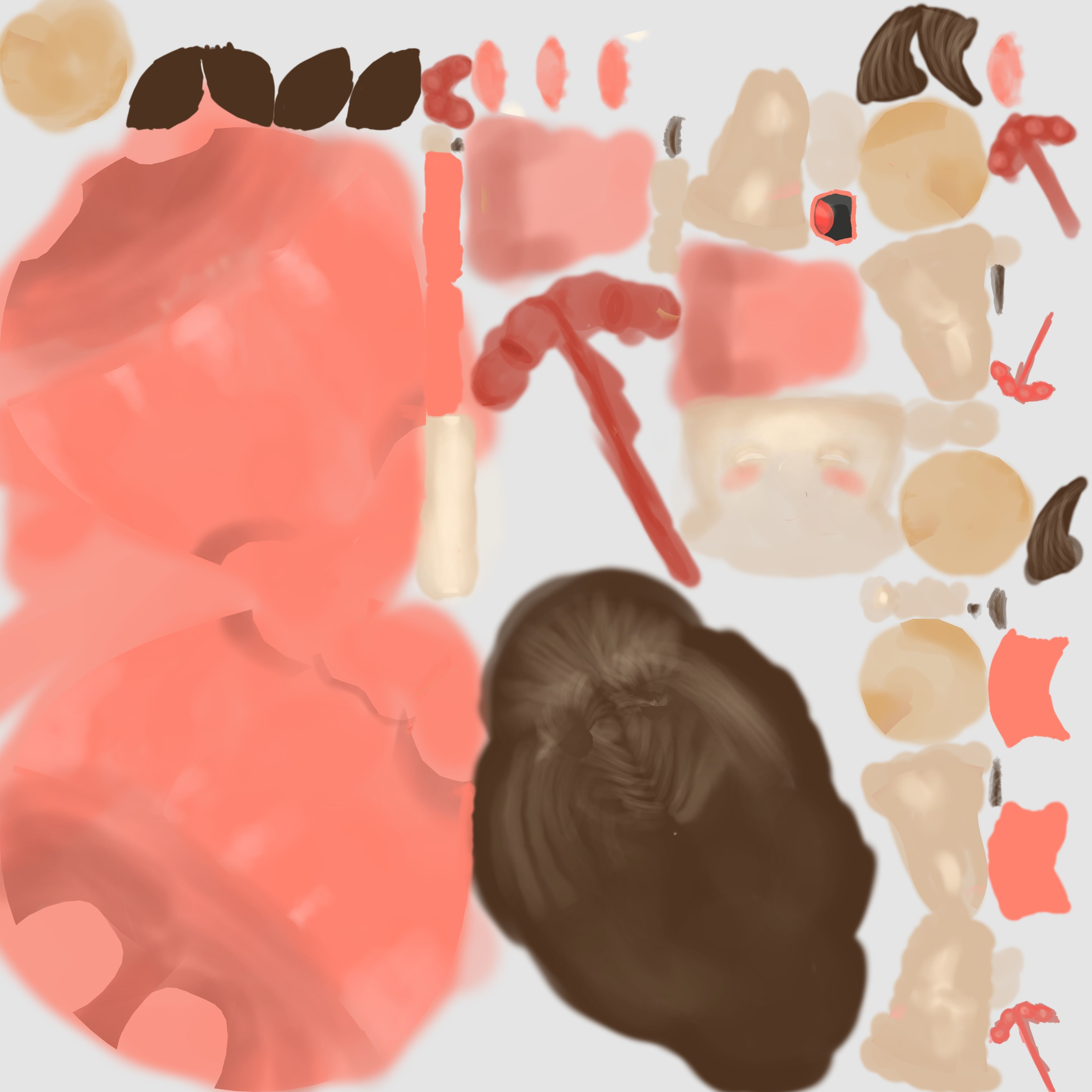 Mother and girl Low-poly 3D model_5