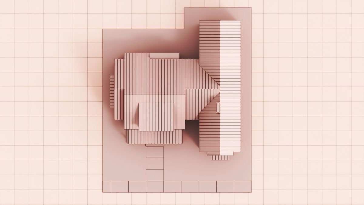 Country House No 02 - Base Mesh Low-poly 3D model_18