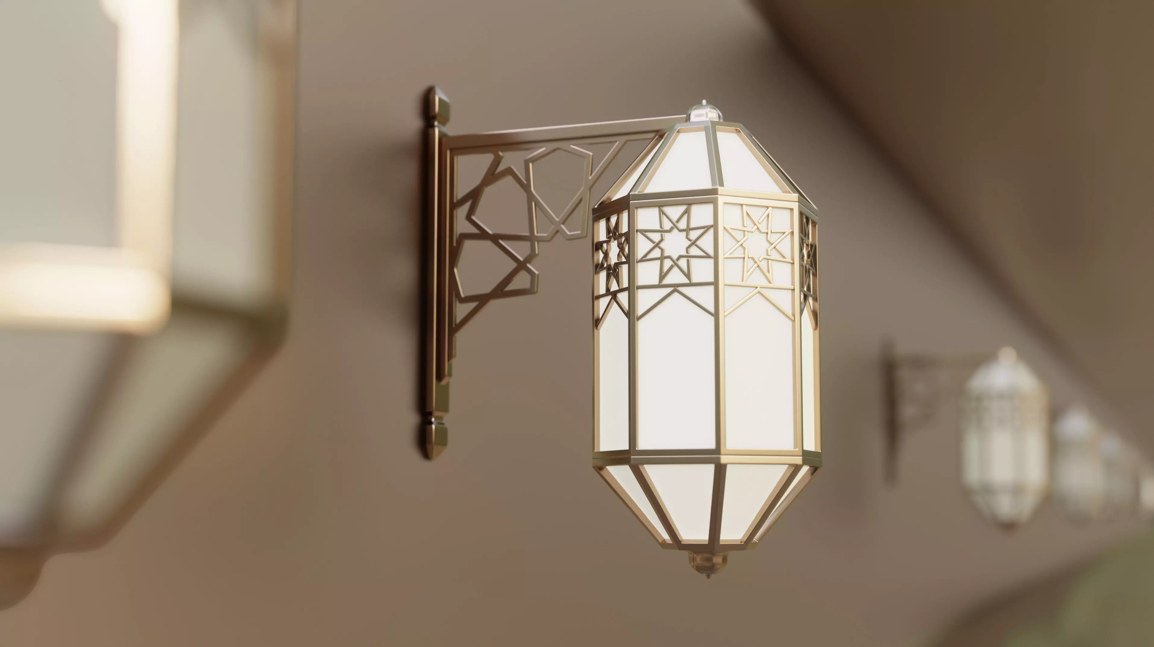 Islamic Pattern Wall Lamp 3D model
