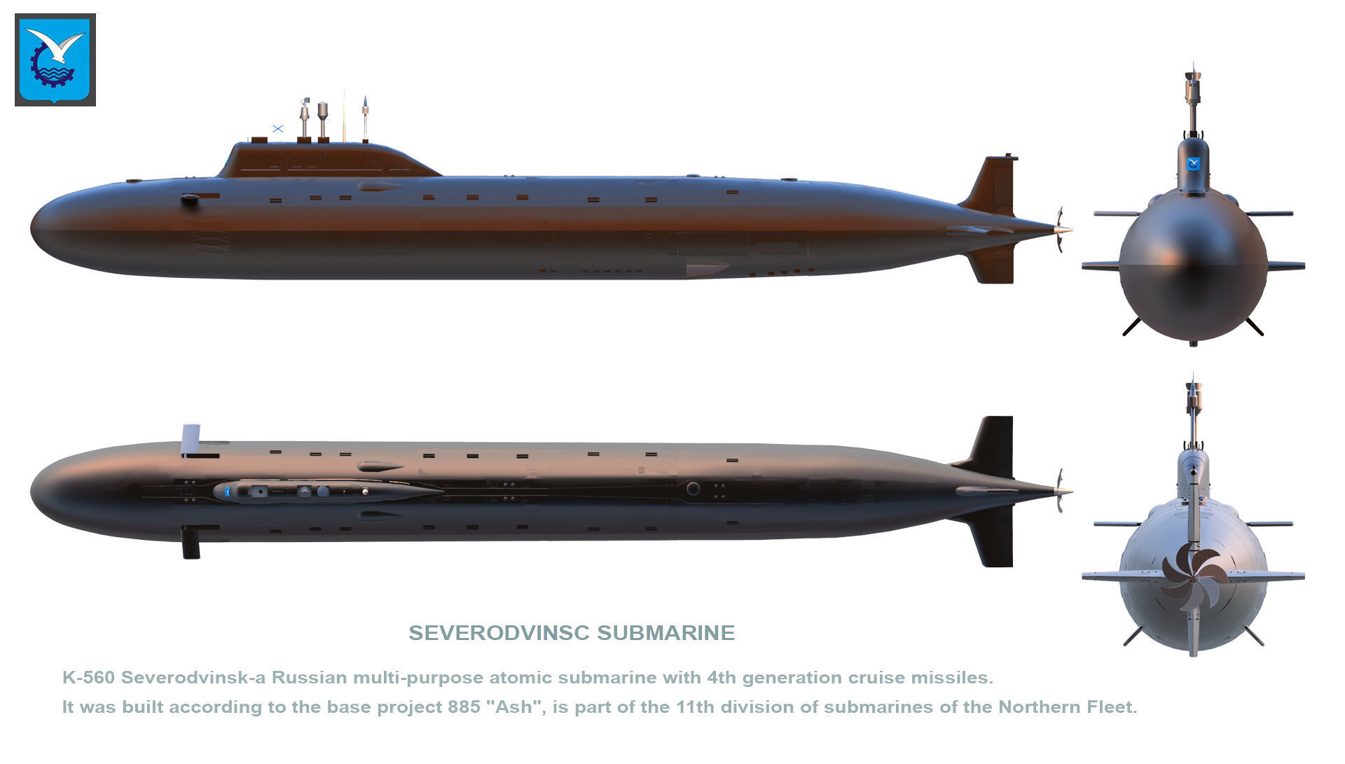 Severodvinsk Submarine 3D Print Model 3D print model_2