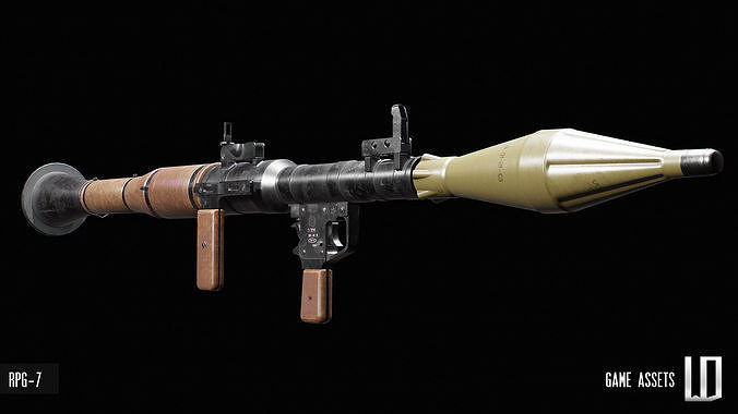RPG-7 machine gun Low-poly 3D model