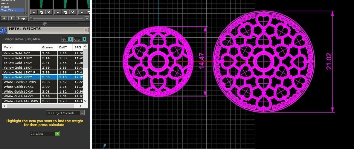 Plain locket Set 3D print model_7