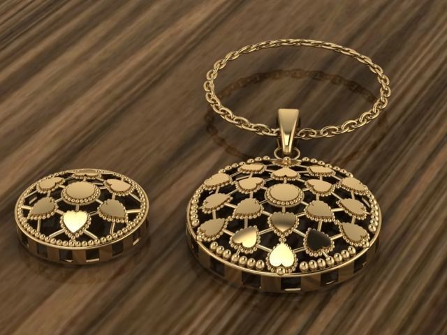 Plain locket Set 3D print model_1