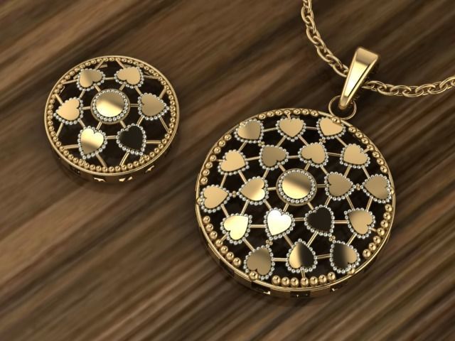 Plain locket Set 3D print model_2