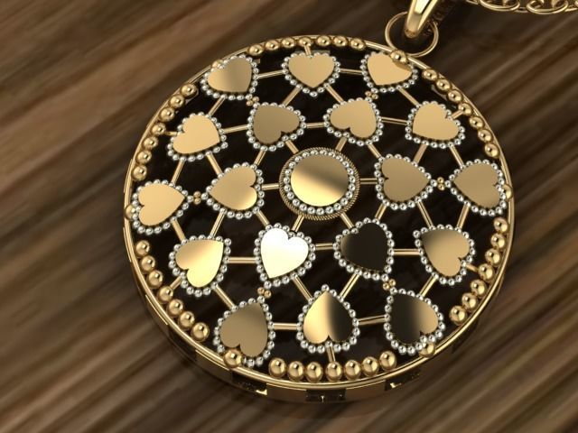 Plain locket Set 3D print model_3