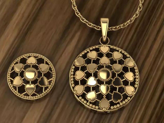 Plain locket Set 3D print model_0