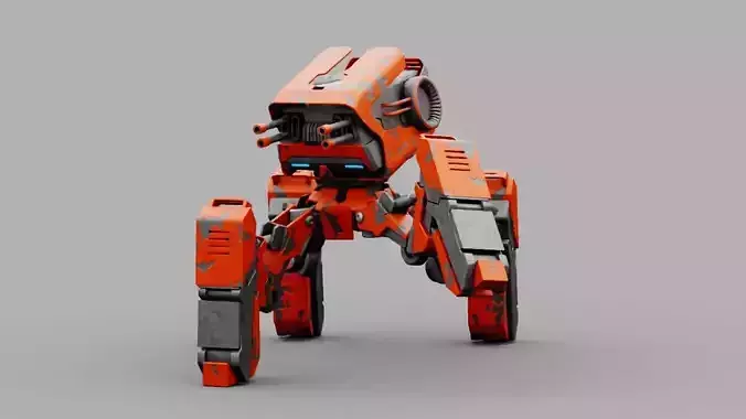 Spider Robot rigged character 3D model