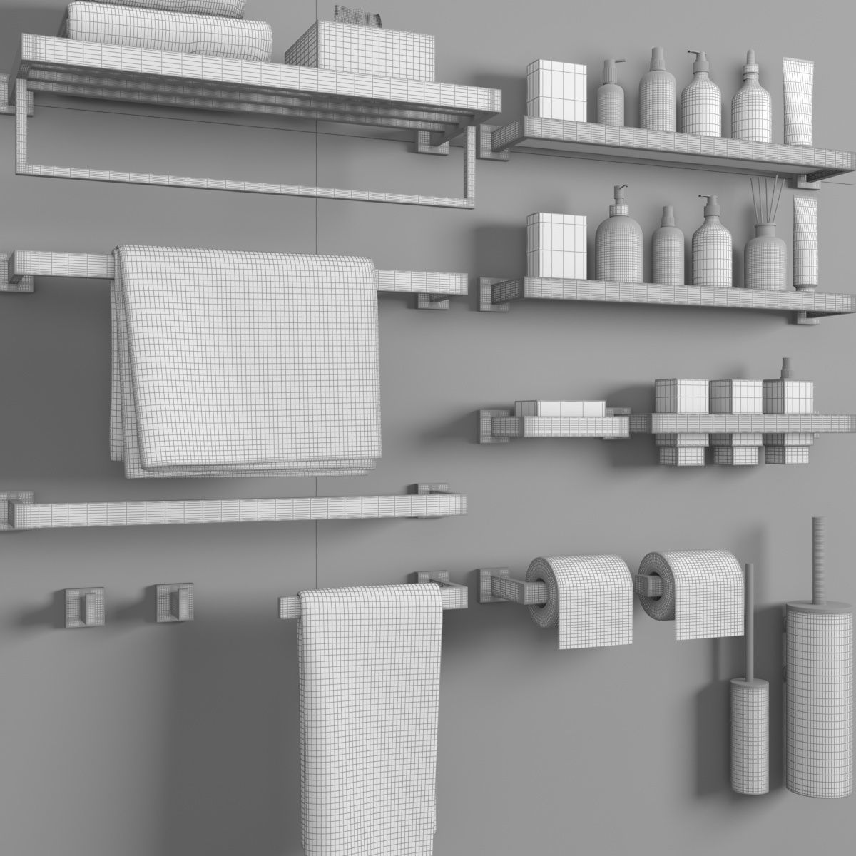 bathroom accessories set 31 3D model_5