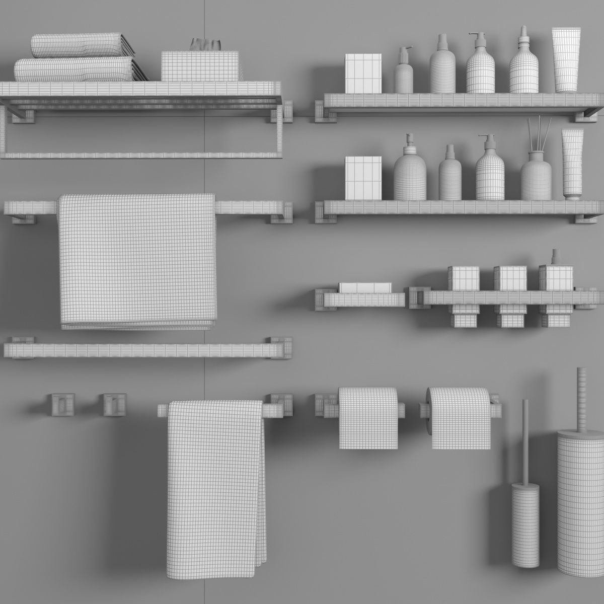 bathroom accessories set 31 3D model_4