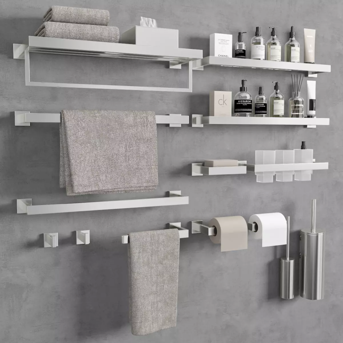 bathroom accessories set 31 3D model_0