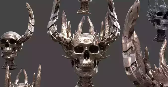 Dragon Crown scull Horned 4 designs 3D model