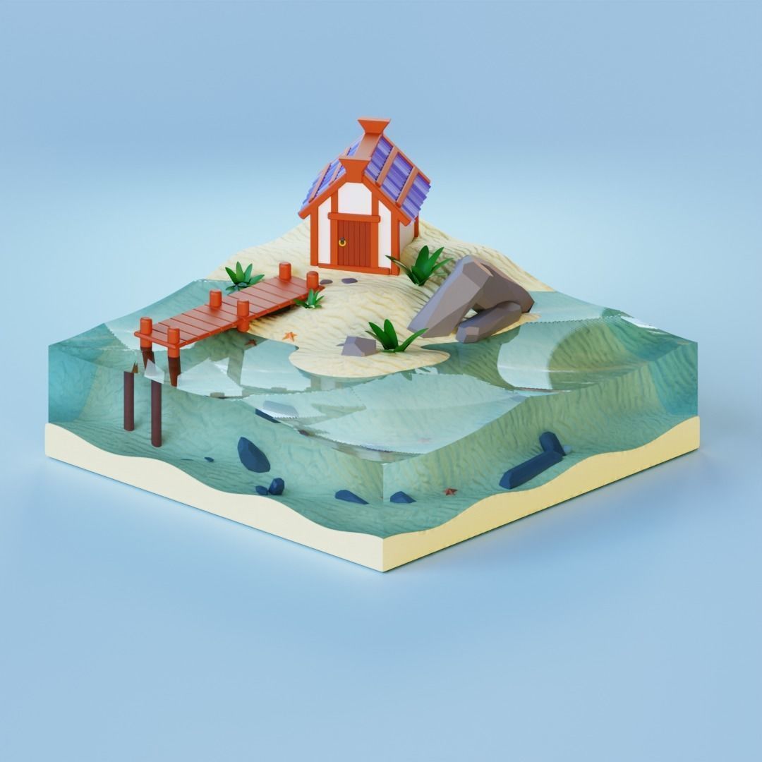 beach house 3D model_1