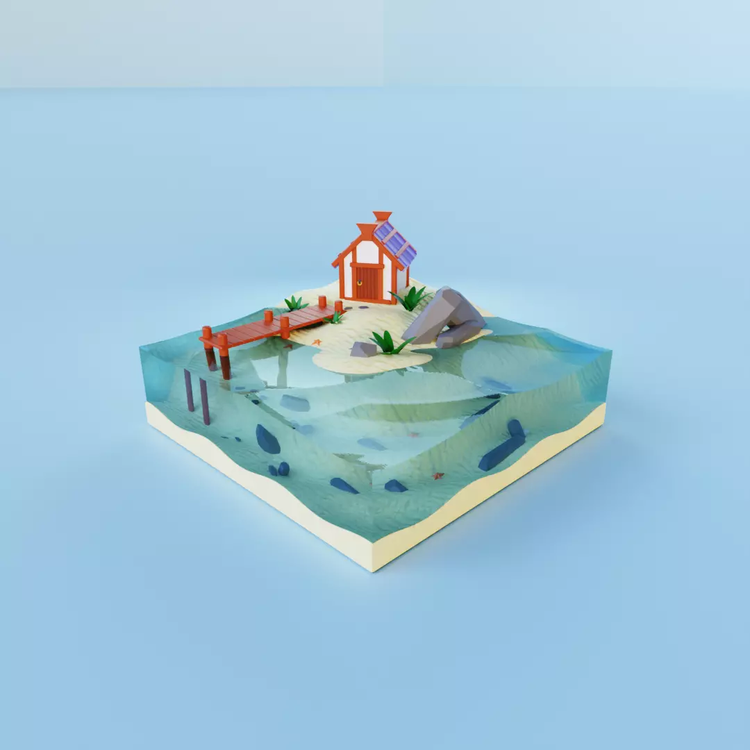 beach house 3D model_0
