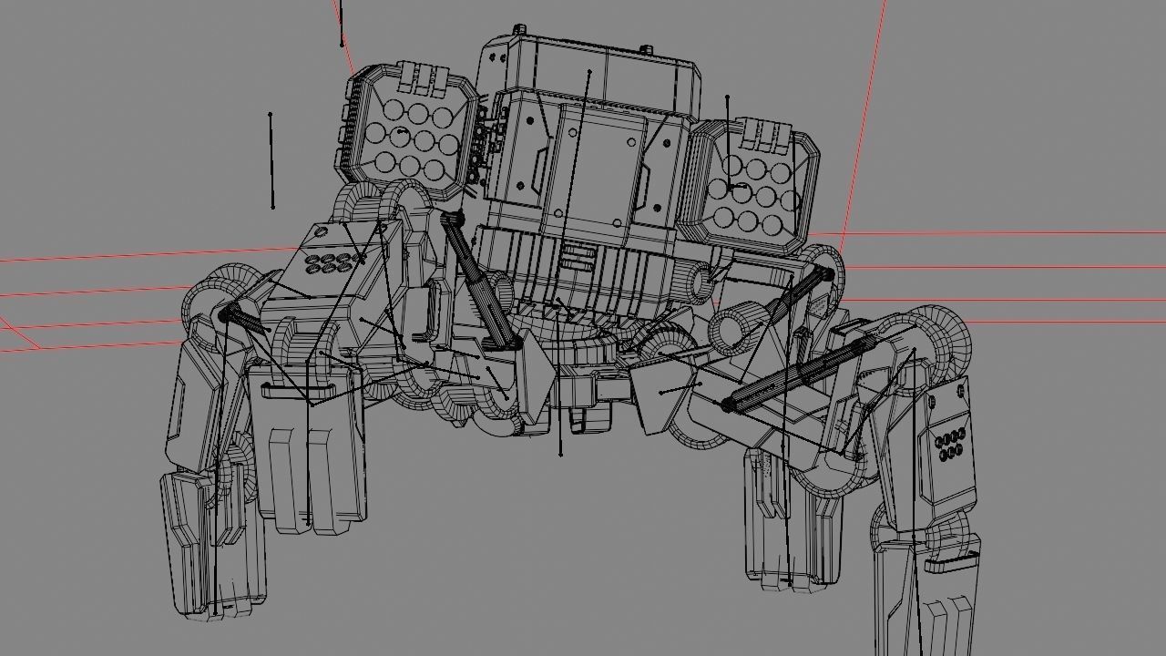 Military Robot rigged character 3D model_26