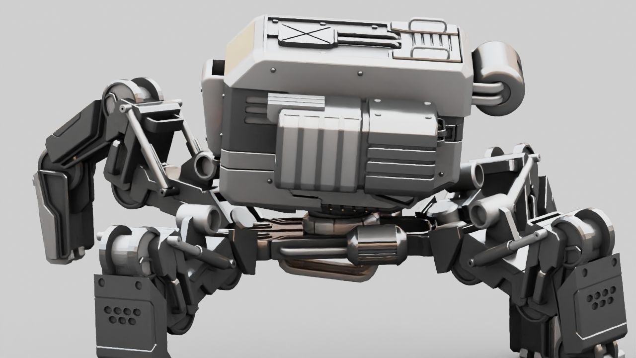 Military Robot rigged character 3D model_10