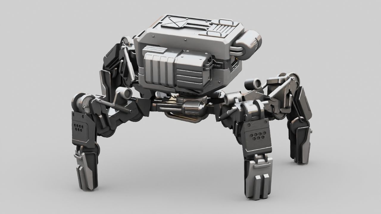 Military Robot rigged character 3D model_13