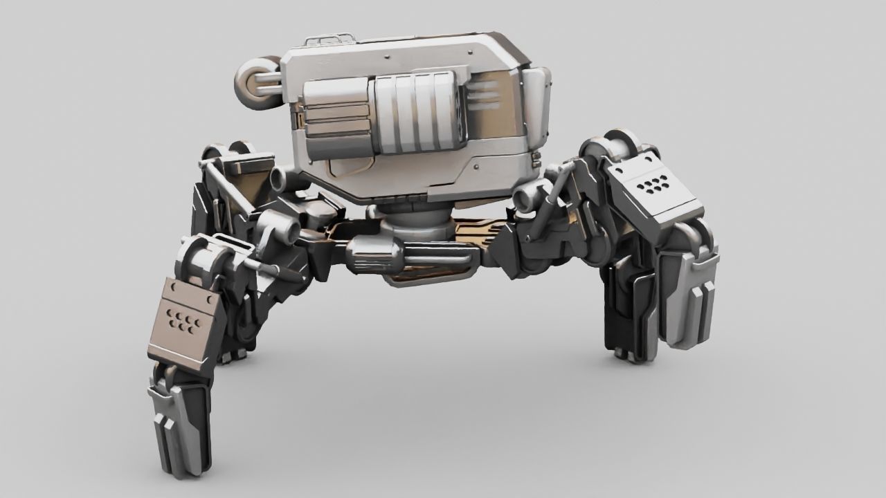 Military Robot rigged character 3D model_7