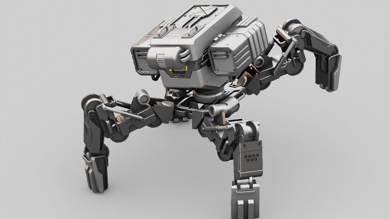 Military Robot rigged character 3D model_14