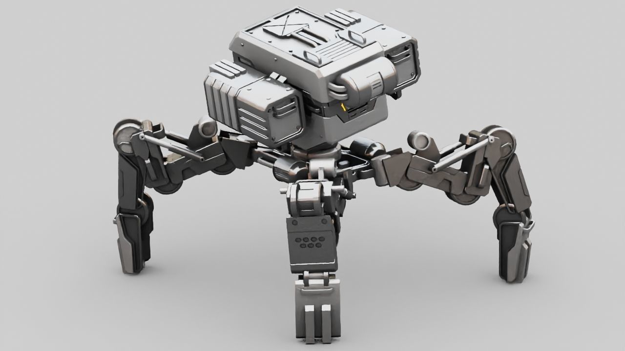 Military Robot rigged character 3D model_15