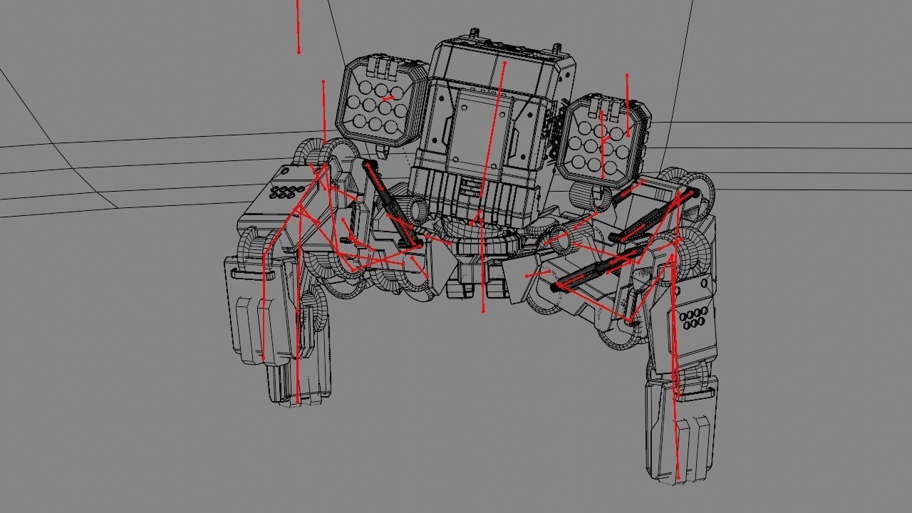 Military Robot rigged character 3D model_27