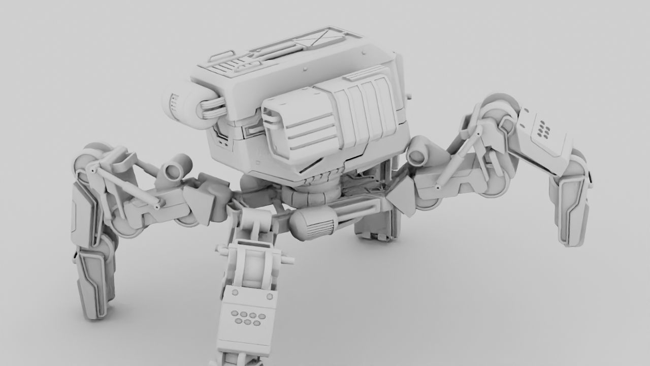 Military Robot rigged character 3D model_19