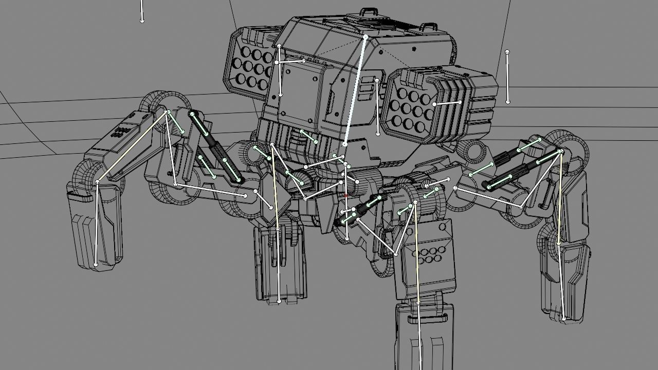 Military Robot rigged character 3D model_28