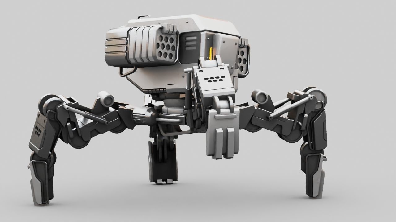 Military Robot rigged character 3D model_12