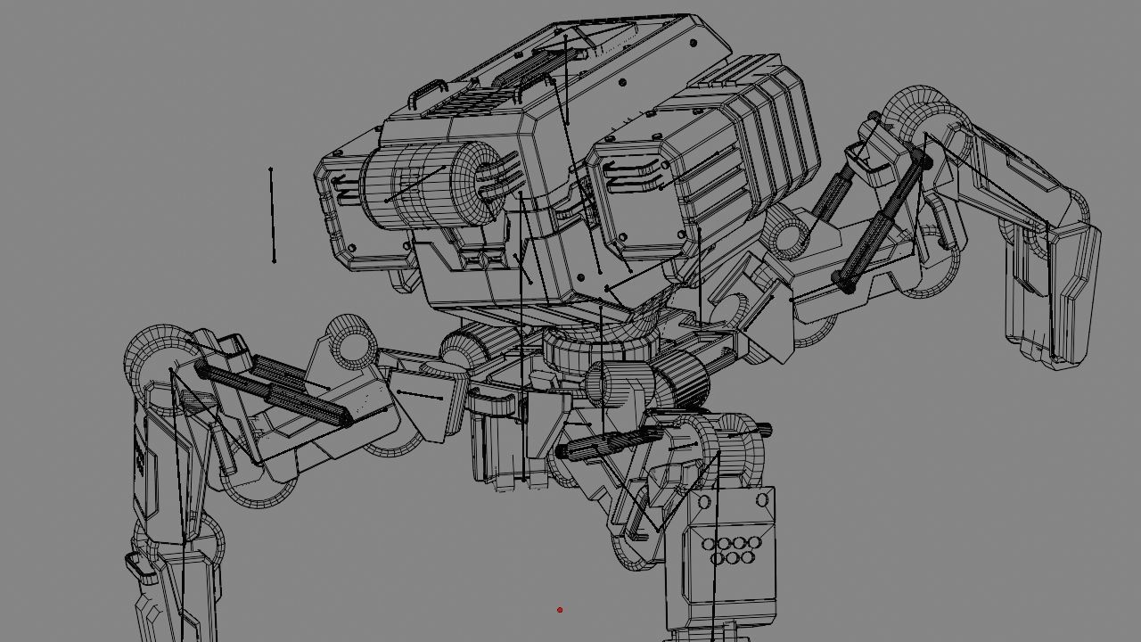 Military Robot rigged character 3D model_24