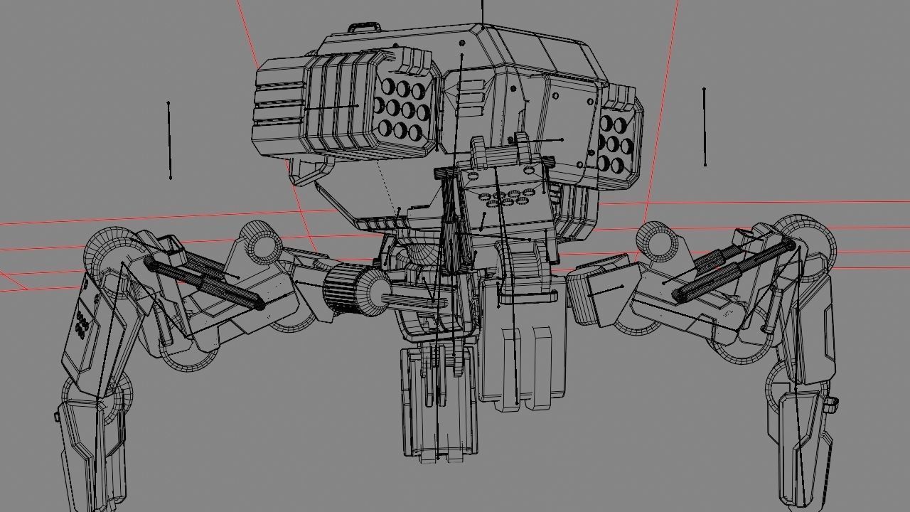 Military Robot rigged character 3D model_25