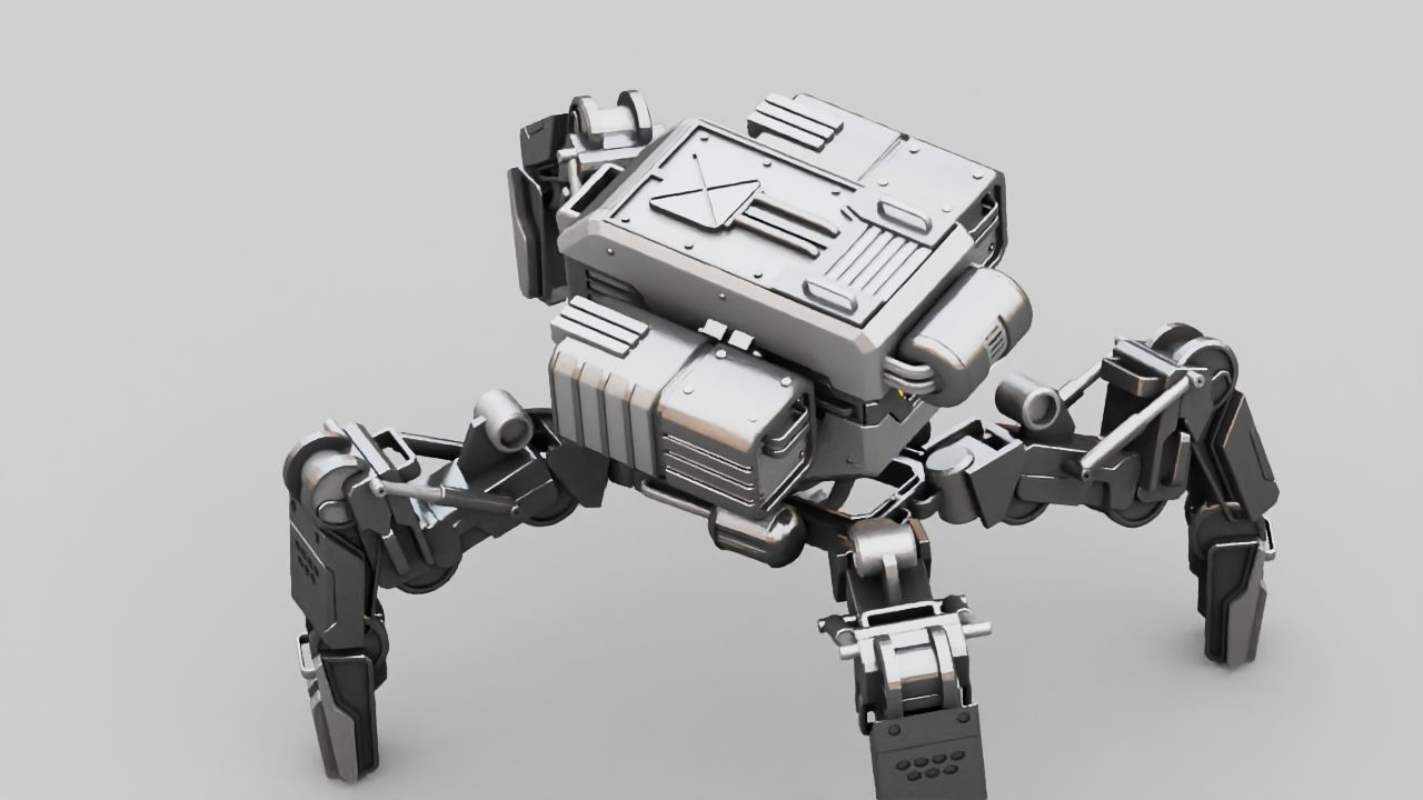 Military Robot rigged character 3D model_5