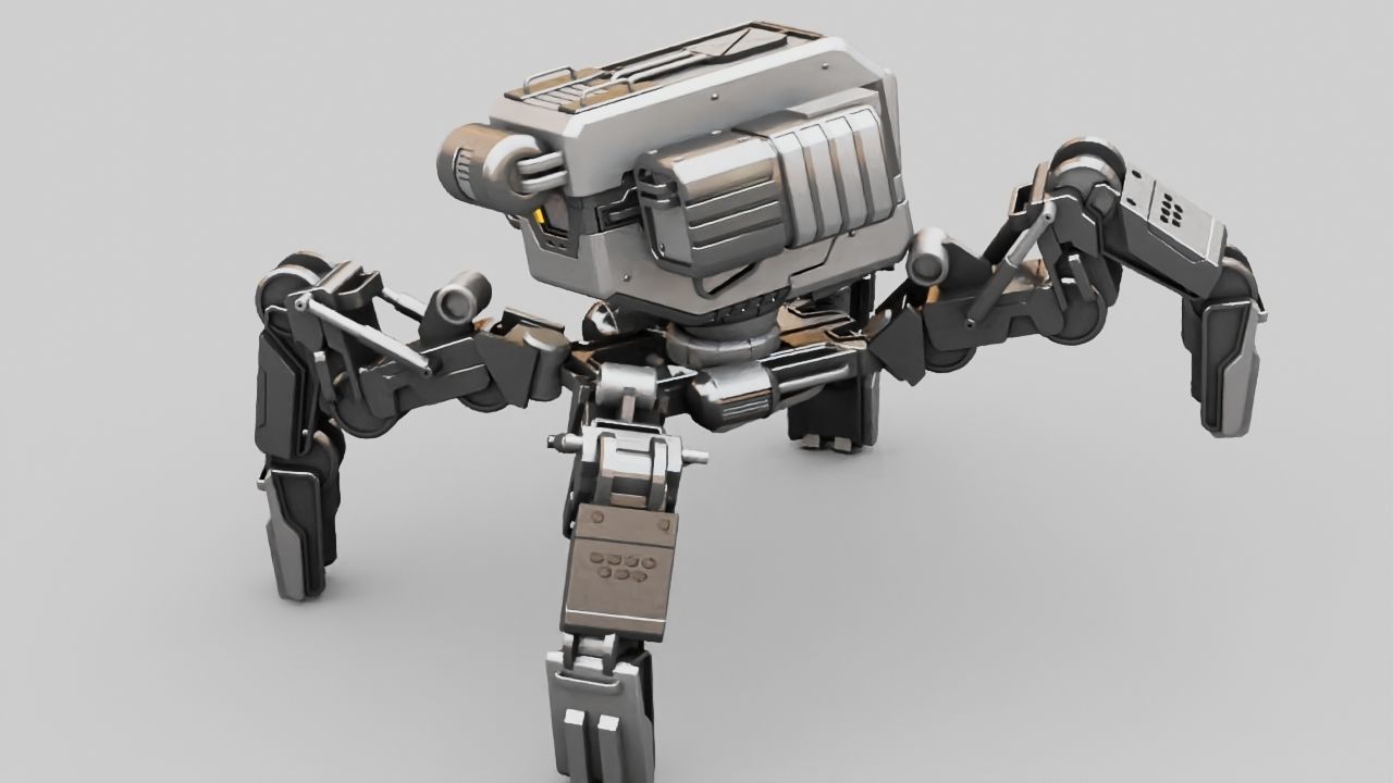 Military Robot rigged character 3D model_11