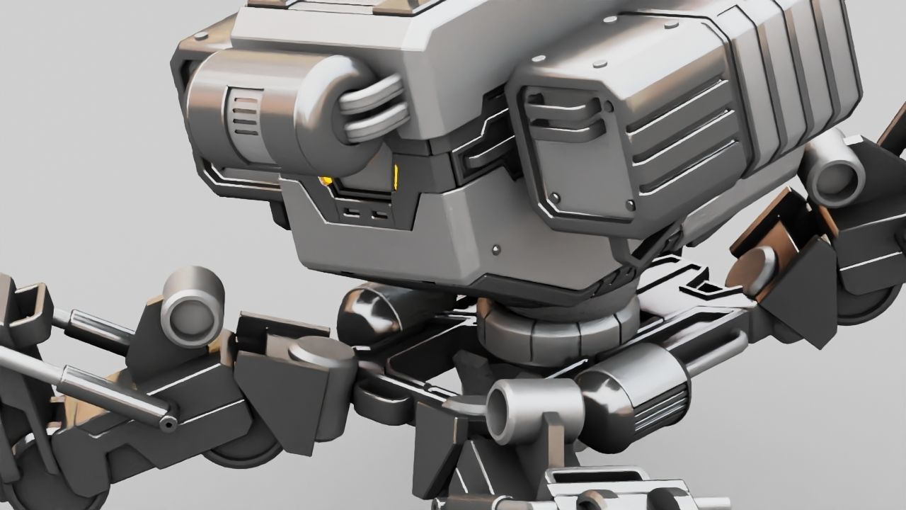 Military Robot rigged character 3D model_8