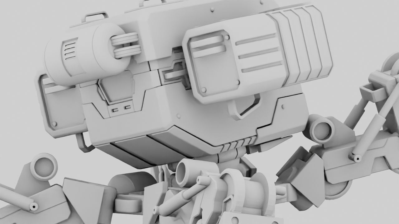 Military Robot rigged character 3D model_23