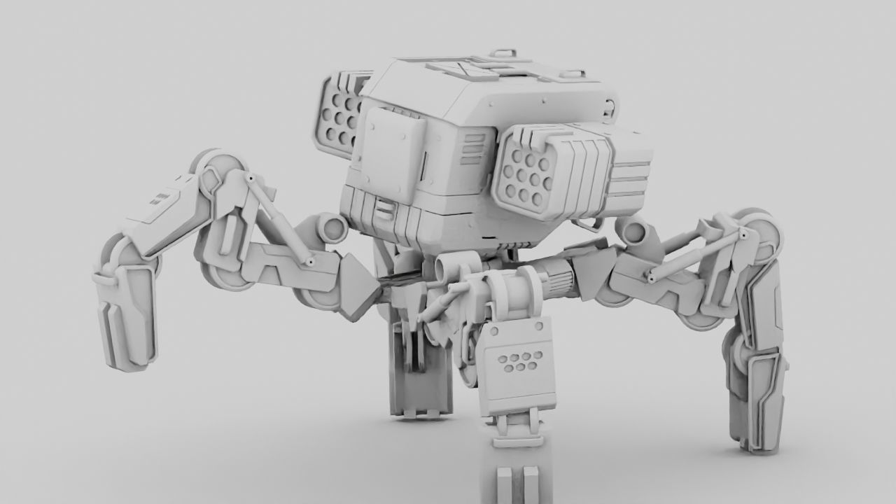 Military Robot rigged character 3D model_16