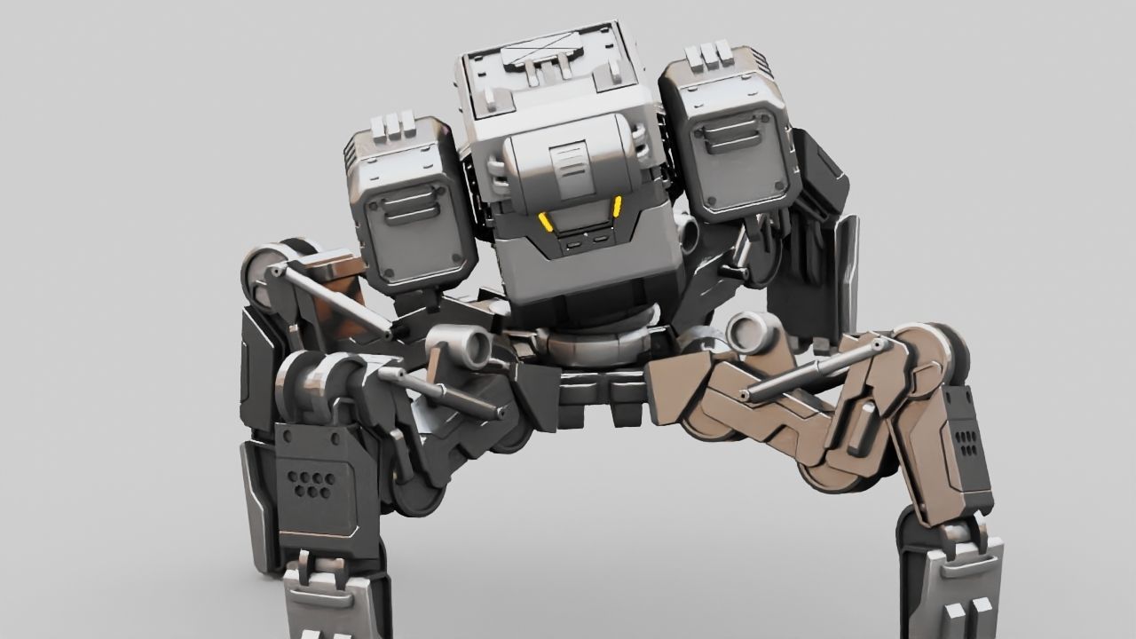 Military Robot rigged character 3D model_6