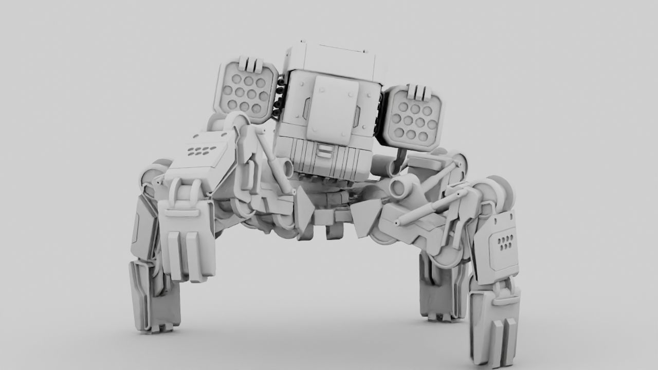 Military Robot rigged character 3D model_17