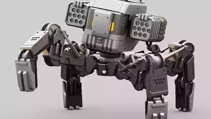 Military Robot rigged character 3D model