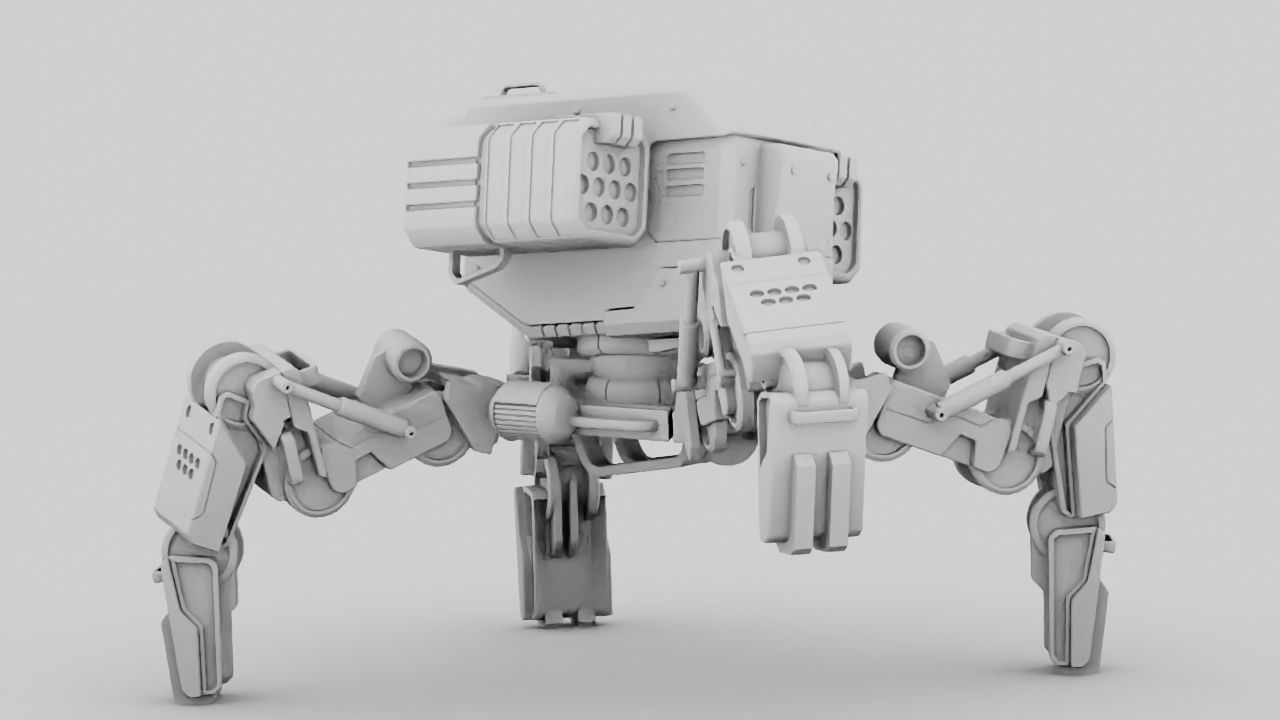 Military Robot rigged character 3D model_18