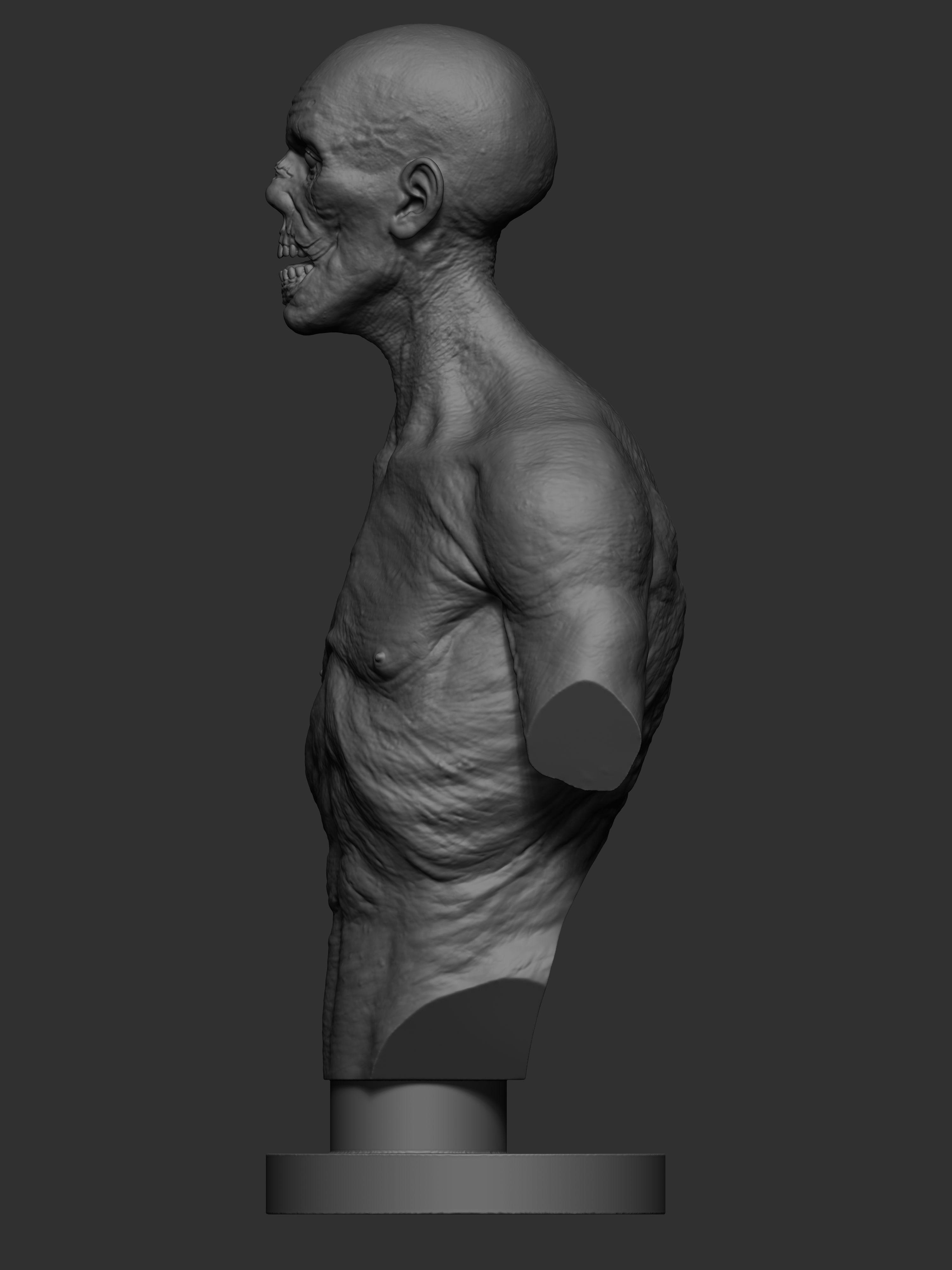 Zombie bust 3dprint 3D print model_2
