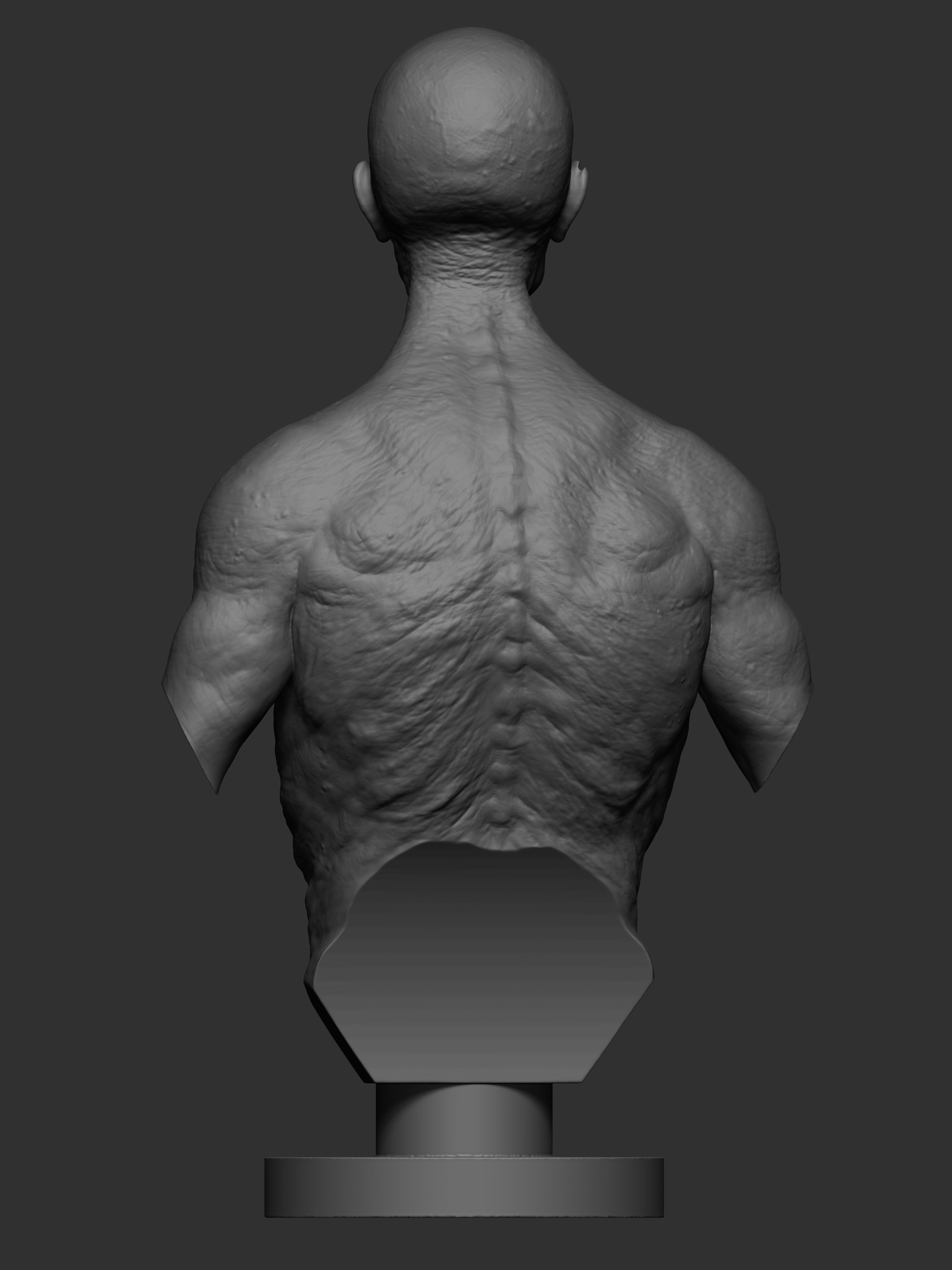 Zombie bust 3dprint 3D print model_4