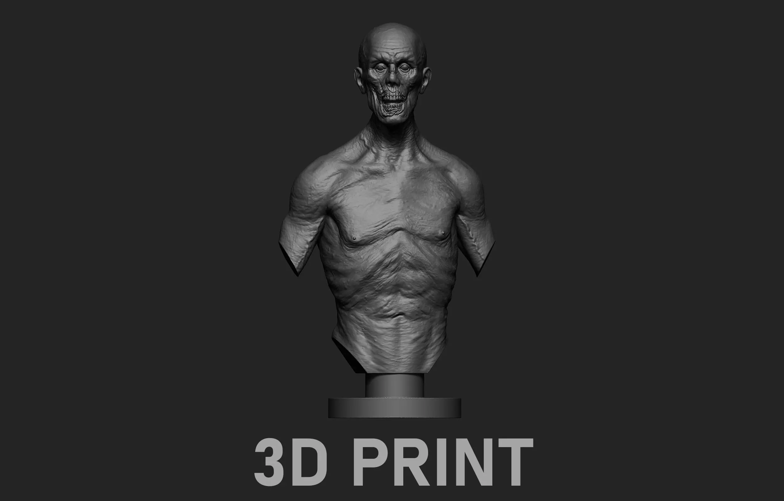 Zombie bust 3dprint 3D print model_0