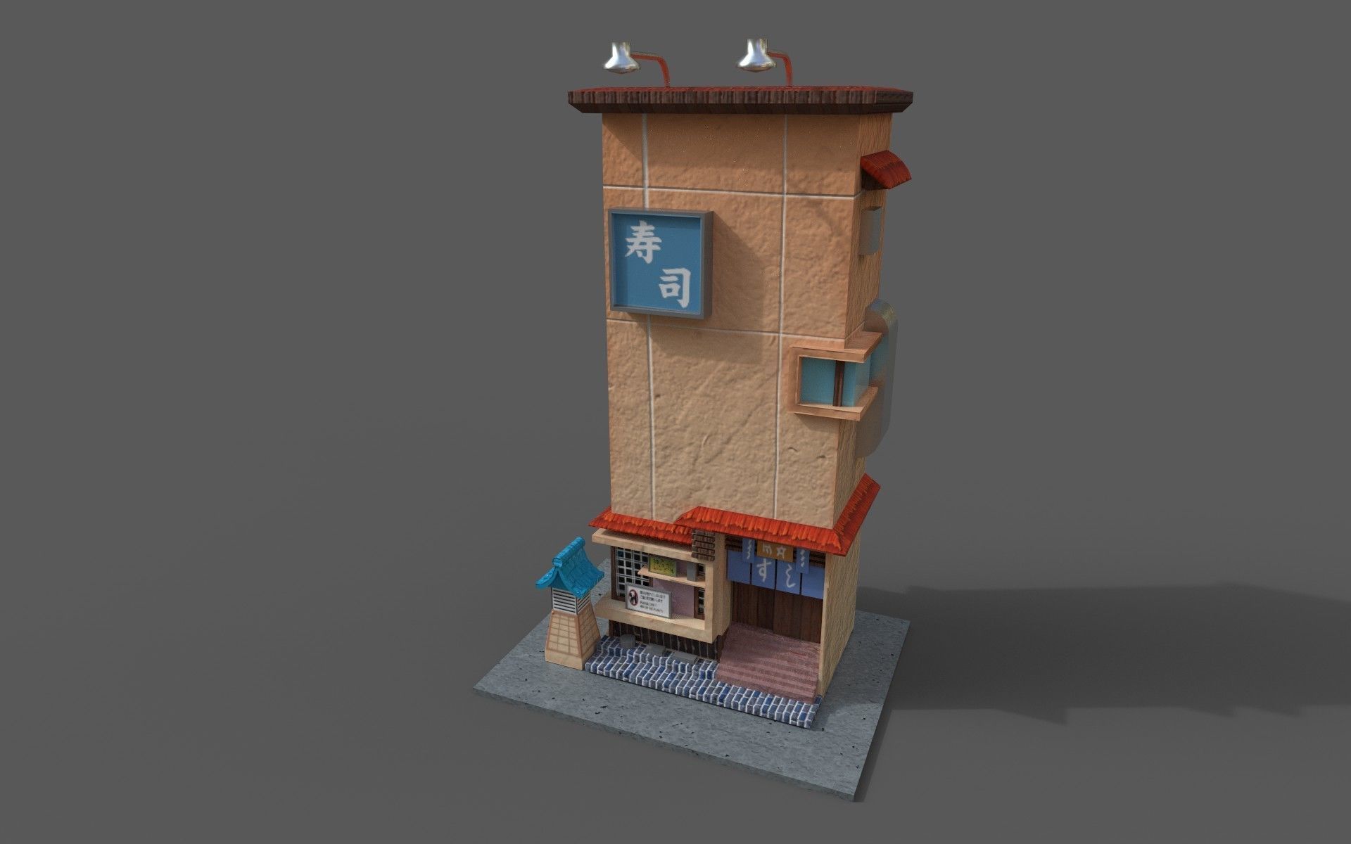 SUSHI SHOP Low-poly 3D model_1