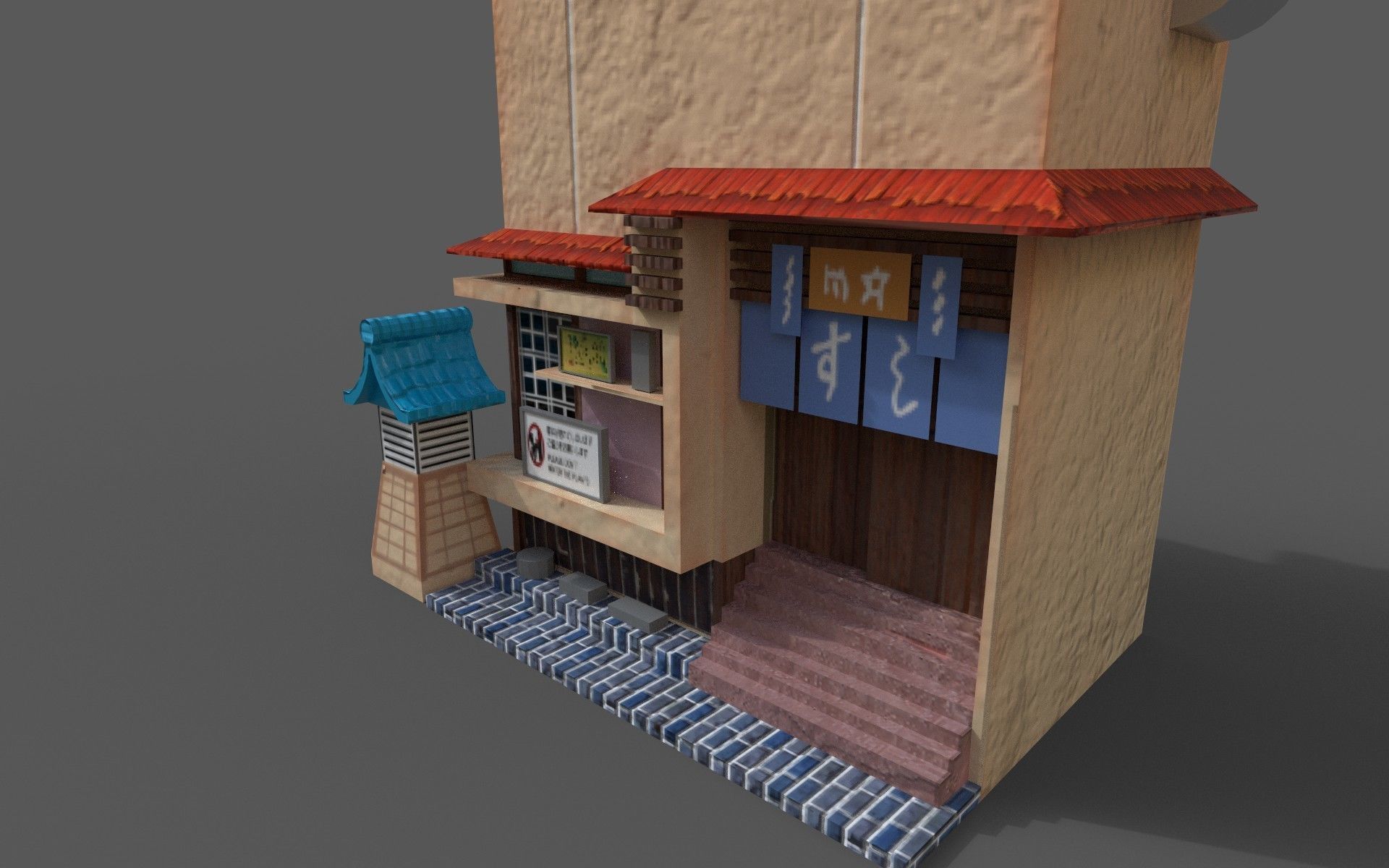 SUSHI SHOP Low-poly 3D model_4